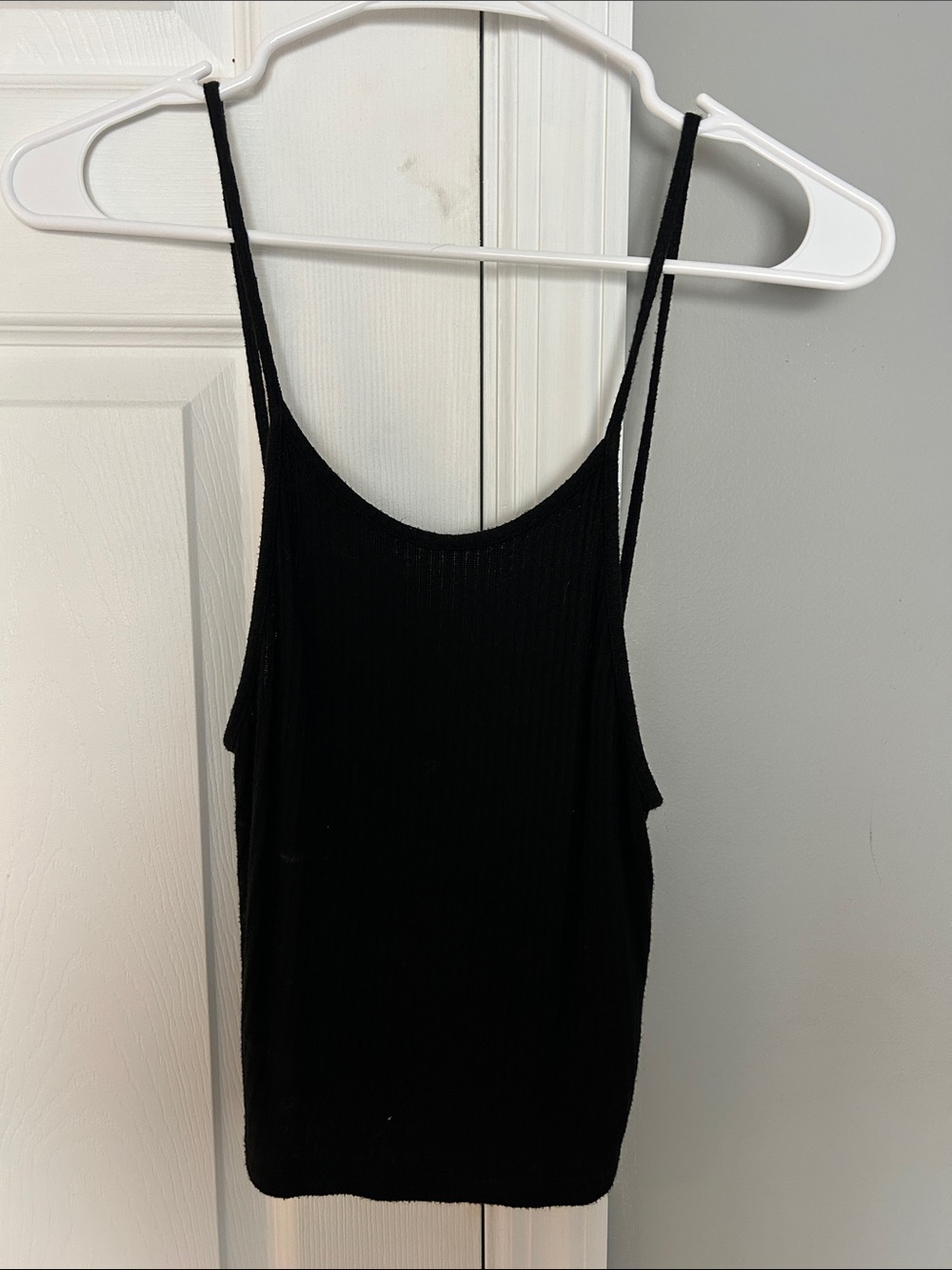 Brandy Melville Black Ribbed Spaghetti Strap Camisole